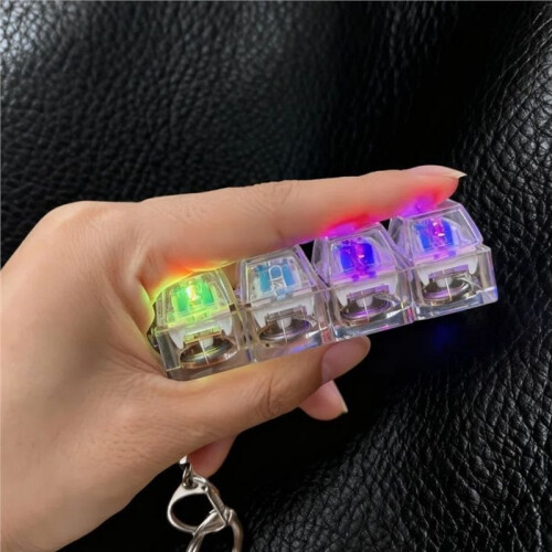 Mechanical Keychain Auditory Keyboard Fidget Led Keyboard Button Dynamic Keyboard Clicker Keychain 2