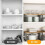 2 Pack Cabinet Shelf Organizers , Kitchen Counter Rack Shelves Riser, Stackable Expandable Spice Rack Brown 4