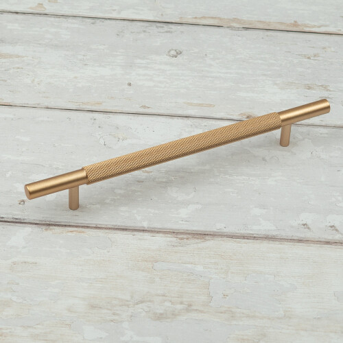 (160mm Handle) Brass Gold Knurled T-Bar Handle 2