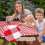 Picknicktischabdeckung mit Bankabdeckung und Tasche, Campingtisch-Set mit Elastischen Kanten, Rot 2