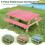 Picknicktischabdeckung mit Bankabdeckung und Tasche, Campingtisch-Set mit Elastischen Kanten, Rot 7
