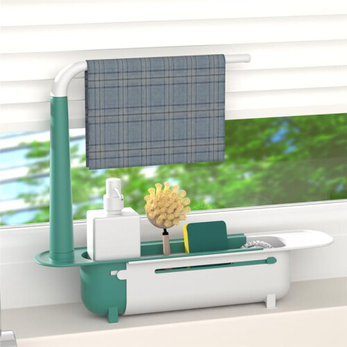 Telescopic Sink Storage , Rack Adjustable Storage , Sink Drain Basket- Sink Sponge Holder for Kitchen Sink 2