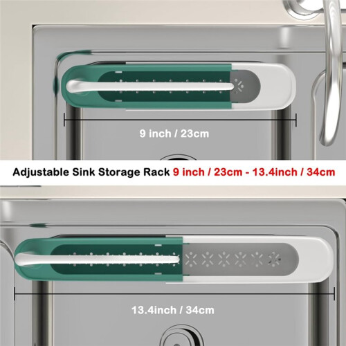 Telescopic Sink Storage , Rack Adjustable Storage , Sink Drain Basket- Sink Sponge Holder for Kitchen Sink