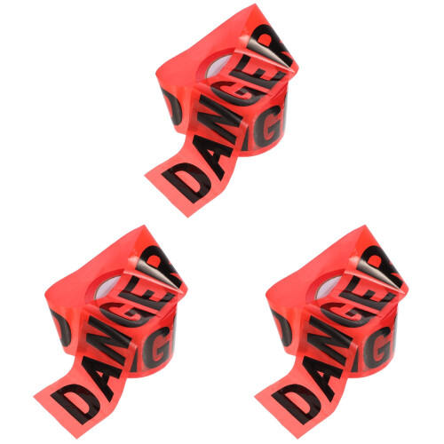 3Rouleaux Ruban Rouge Non-Adhésif Pe Usage Avertissement 1