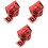 3Rouleaux Ruban Rouge Non-Adhésif Pe Usage Avertissement 3
