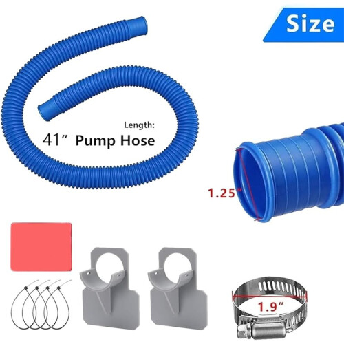 Pool Hoses Set for Above Ground Pools - Pool Pump Replacement Hose with Clamps,for   Summer Waves 2