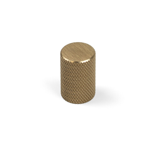 (17mm Knob) Brass Gold Knurled Round Pull