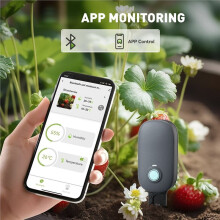 Misuratore di Umidità del Suolo Intelligente con Sensore di Temperatura e Umidità, Misuratore di Umidità del Suolo Wireless per Piantagioni