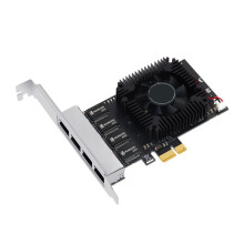 4 Port PCIE POE Netzwerkkarte 10/100/1000/2500 Mbit/S Gigabit Industrial Ethernet Konverter 20G PCIE X4 Adapter 8125BG Chip