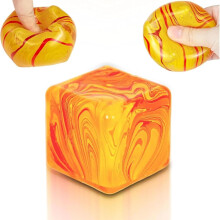 (Orange Water Stripe-1pcs, -) Squishy brânză mare galbenă jumbo - fidget cub senzorial antistres, portabil calmant cadou 7cm