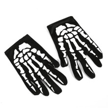4 Pairs Halloween Skeleton Gloves with Skeleton Arm Sleeve Full Finger Long Arm Skeleton Gloves for Kids and Adults