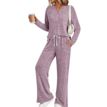 Dames 2-Delige Lounge Sets voor Lente Outfits Sweatsuit Bijpassende Pyjama'S Luchthaven Vakantie Zomer Pyjama'S Paars M