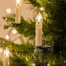 LED Flameless Taper Candles with Remote, Clips, Warm White, Set of 10 for Christmas and Weddings