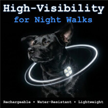 Dog Collar Light, Rechargeable LED Dog Safety Light for Night Walking, Clip- or Strap- Pet Light for Collar
