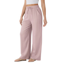Women'S High Waist Drawstring Wide Leg Linen Blend Casual Pants with Pockets Lotus Root Color XL