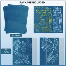 80 Pcs Cyanotype Paper, High Sensitivity Sun Print Paper Kit with 2 Sleeves,DIY Arts and Crafts Project
