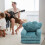 Cute Green Fold Out Sofa Crown Print 5
