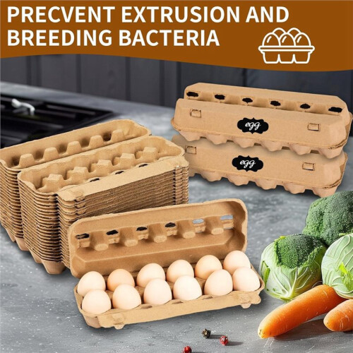 25-Pack Empty Egg Cartons 12 Count,Natural Paper Pulp Egg Cartons Bulk for Eggs Storage for Farm, Kitchen, Organizing 2