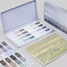 Hochwertiges, Halbdeckendes, Nicht Transparentes Aquarellfarben-Set mit Pinsel, 24 Farben, Aquarellpigmente zum Malen
