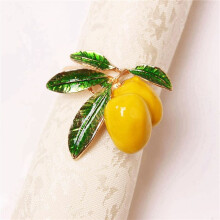 Napkin Rings Set of 40,Lemon Wedding Napkin Holder Gold Napkin Buckle for Table Decor Parties Holiday Family Gathering
