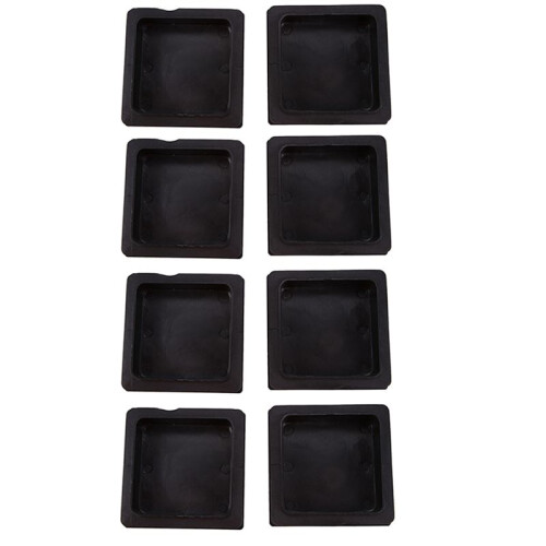 100mm x 100mm Plastic Ribbed Square End Caps Cover Tube Inserts 8 Pcs