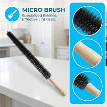 Upgraded Dryer Vent Cleaner Kit - Flexible Dryer Lint Vac Attachment Universal Fit Deep Cleans Clogged Vents