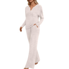 Dames 2-Delige Lounge Sets voor Lente Outfits Sweatsuit Bijpassende Pyjama'S Luchthaven Vakantie Zomer Pyjama'S Abrikooskleur XL