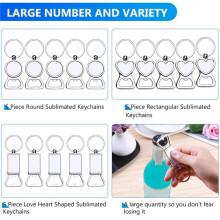 30X Sublimation Blanks Keychains Metal Bottle Opener Heat Transfer Sublimation Keychains