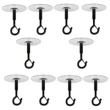 No Hole No Drilling Adhesive Ceiling Hooks for Hanging Plants Lights Wind Chimes Lantern, Sticky J Hooks Eye Hook