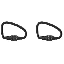 2X Combination Locks, 4-Digit Heavy Duty Carabiner Clips, D-Shaped Code Lock for Looped Bike Security Cable Lock