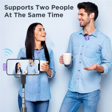 LED Display Wireless Lavalier Microphone for Smartphone Plug& Noise Reduction Mic for Interview Vlog Video Recording