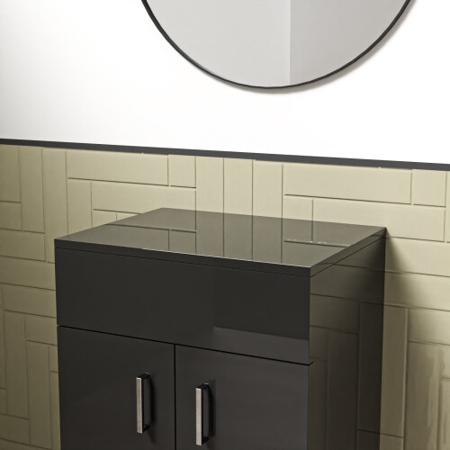 NES Home Nes Home 500mm Anthracite Moisture Resistant Vanity Cabinet Worktop 2