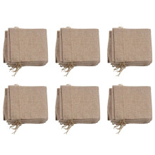 60Pcs Jute Wine Bags, 14 x 6 1/4 Inches Hessian Wine Bottle Gift Bags with Drawstring
