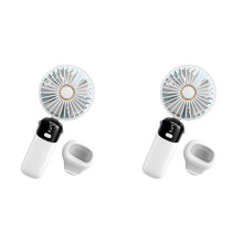 2X Handheld Miniventilatoren, Opvouwbare Draagbare Ventilatoren, Oplaadbare USB-Ventilatoren Zijn een Must-Have voor de Zomer, Wit