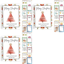 3X Christmas,Gift Card Book for Christmas Surprises Every Page DIY Personalized Xmas Gifts