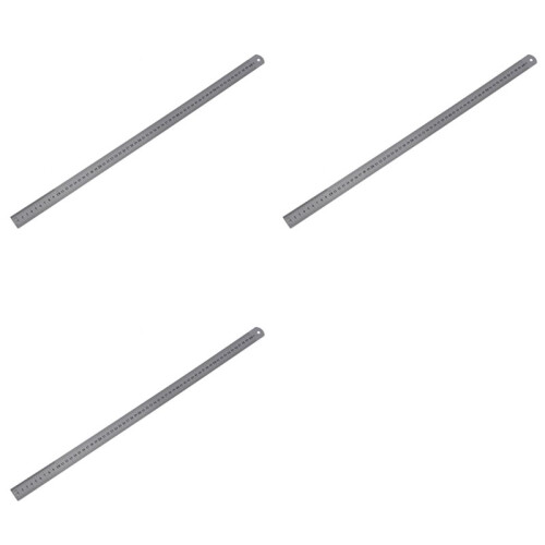 3pcs 60cm Stainless Metal Measuring Straight Ruler