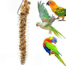 2X Spiral Vogel Häuschen, Hirse Treat Obst Halter für Papageien - Edelstahl
