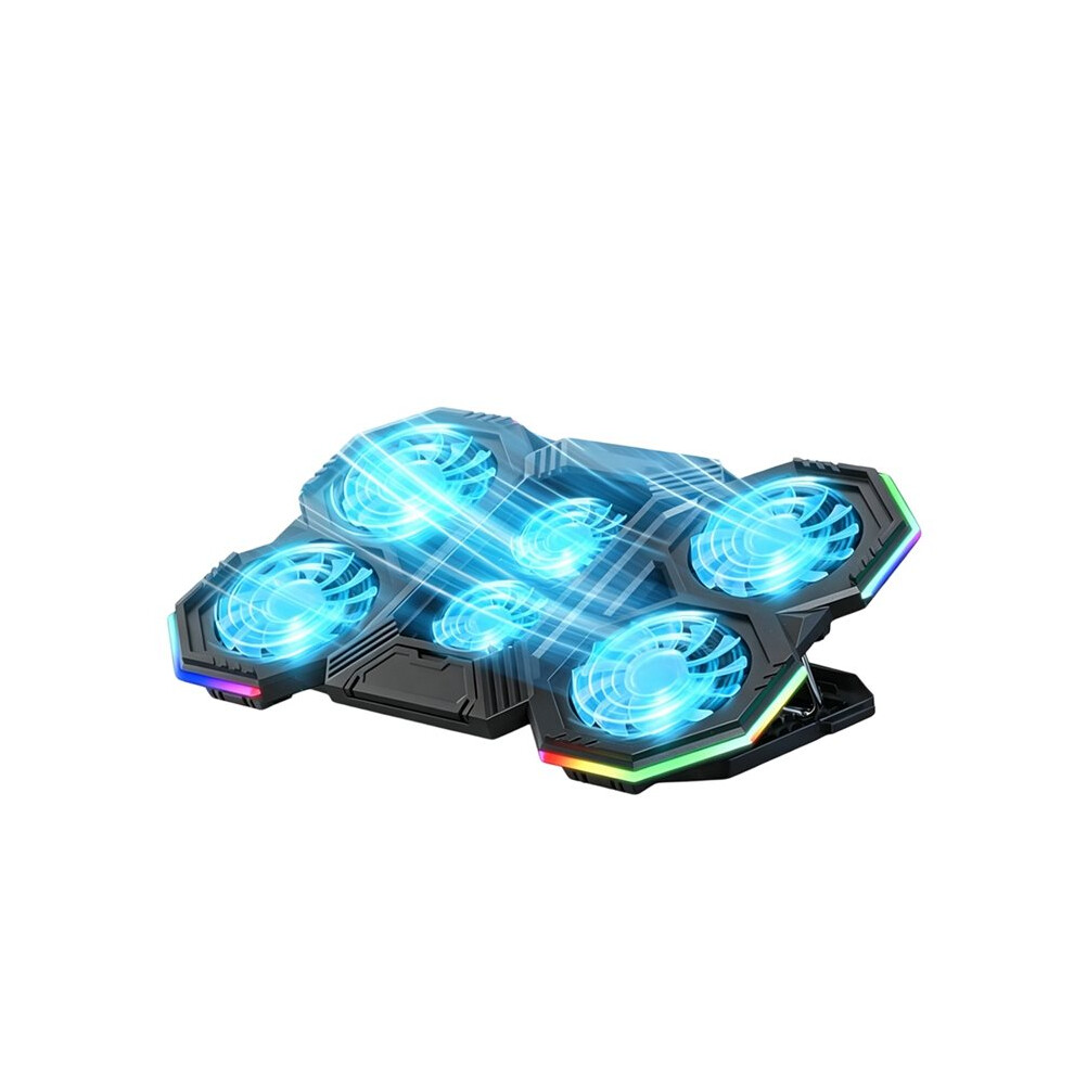 Rgb Gaming Laptop Stand Air Cooler Notebook Stand Holder With 6 Fans Cooling Fan Base For 12-17 Inch Laptop 6032382710813