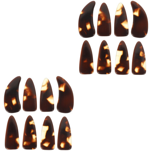 2 Sets Nail Samples Sticks Round Zither Card Finger Pick Protectors 1