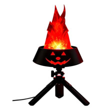 Pumpkin Flame Light Decoration Festival Simulated Pumpkin Lamp Ornaments for Home Yard Garden Indoor Outdoor Black