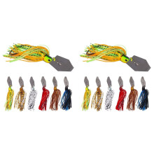 12 Pieces Fishing Lures,Baits Spinner Swim Flipping Bladed Jigs ,Chatter Fish Bait for Salmon Pike Trout Swing Trailers