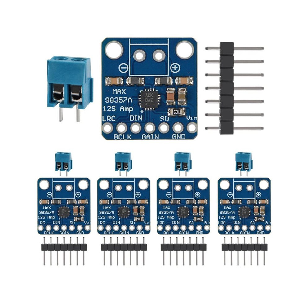 5Pcs Max98357a I2s 3W Class D Amplifier Breakout Interface I2s Dac Decoder For Audio Raspberry Pi Esp32 Projects 6032845782708
