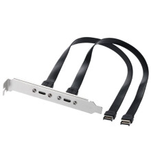 USB 3.2 20Pin Type-E IDC Front Panel Header Extension Cable with PCIE Bracket 20Gbps Type E Male to USB C Female Cable