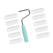 652F Juego de Rodillos de Esponja Reutilizables con Soporte para los Dedos, 10 Cepillos, Rodillo de Espuma para Pintura, Equipo de Limpieza de 4