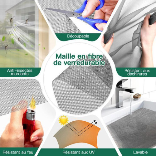 Adjustable Magnetic Window Mosquito Net 130 x 150 cm White Frame for Easy Installation and Use 2