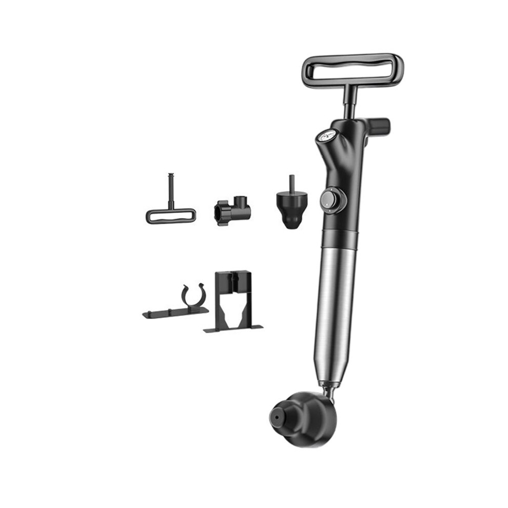 High Pressure Toilet Plunger Drain Auger With Real- Gauge Heavy-Duty Air Unclogger For Toilets, Sinks & Drains Black 4712635841762