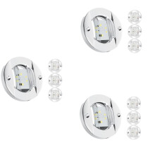 12Pcs Marine Boat Interior Lights,12V LED Boat Deck Courtesy Light 3Inch Round White 6 LED Stern Transom Anchor Light