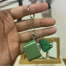 Funny Croaking Frog Keychain Rechargeable Keyboard Fidget Sound Keyring with LED Light for Stress Relief