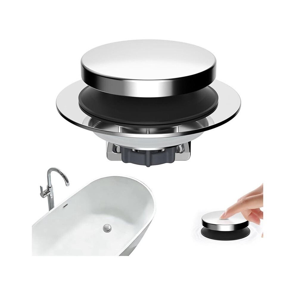 Metal Bathtub Drain Stopper, Tub Stopper,Bathtub Drain Hair Catcher,Removable Filter Basket,Anti-Clogging 4712785431356