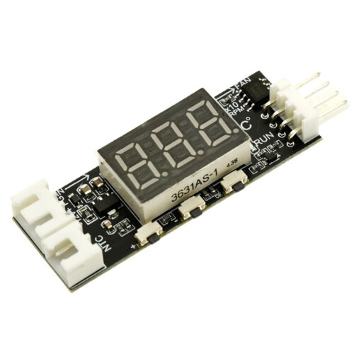 12V 4-Wire PWM Fan Controller - Temperature-Controlled Speed Regulator with Digital Display & 3A /Off